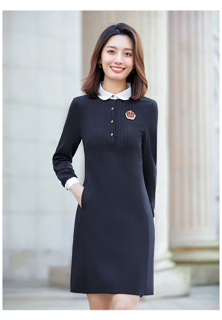 秋冬幼儿园教师园服老师工作服女幼师时尚面试职业装连衣裙a字裙