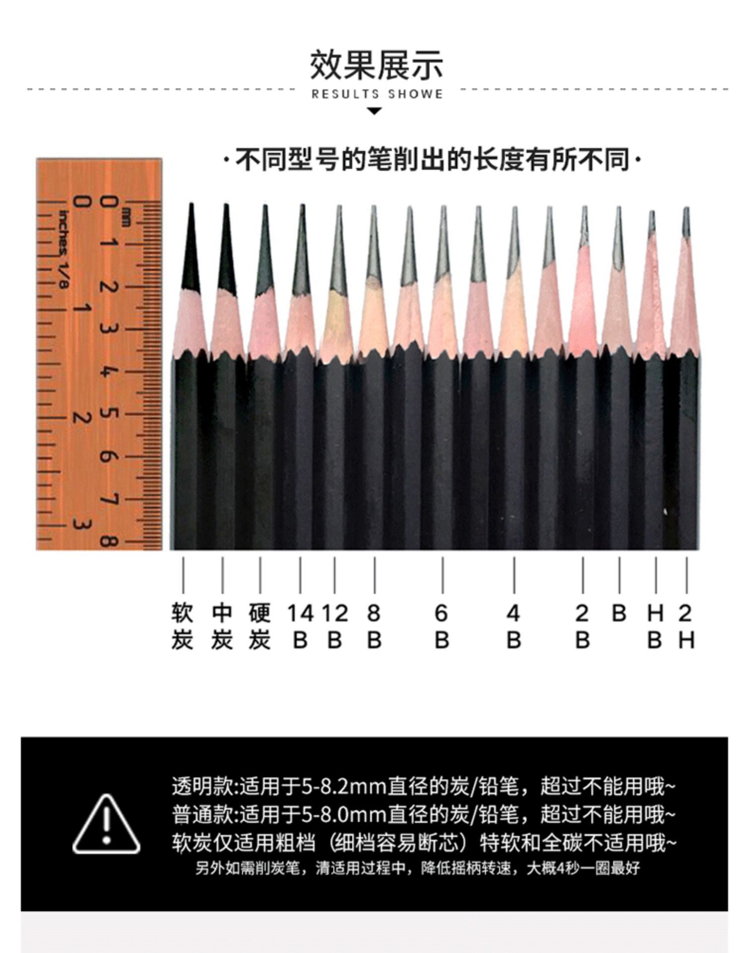 卡西米尔削笔器素描美术手摇自动笔刨炭笔铅笔可调节卷笔刀削长芯