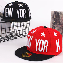 欧美外贸儿童帽子NEW YORK刺绣五角星棒球帽跨境男女童街舞鸭舌帽