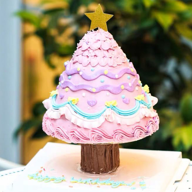 父亲节小红书复古风蛋糕装饰圣诞树许愿树底托支架许愿树蛋糕树桩
