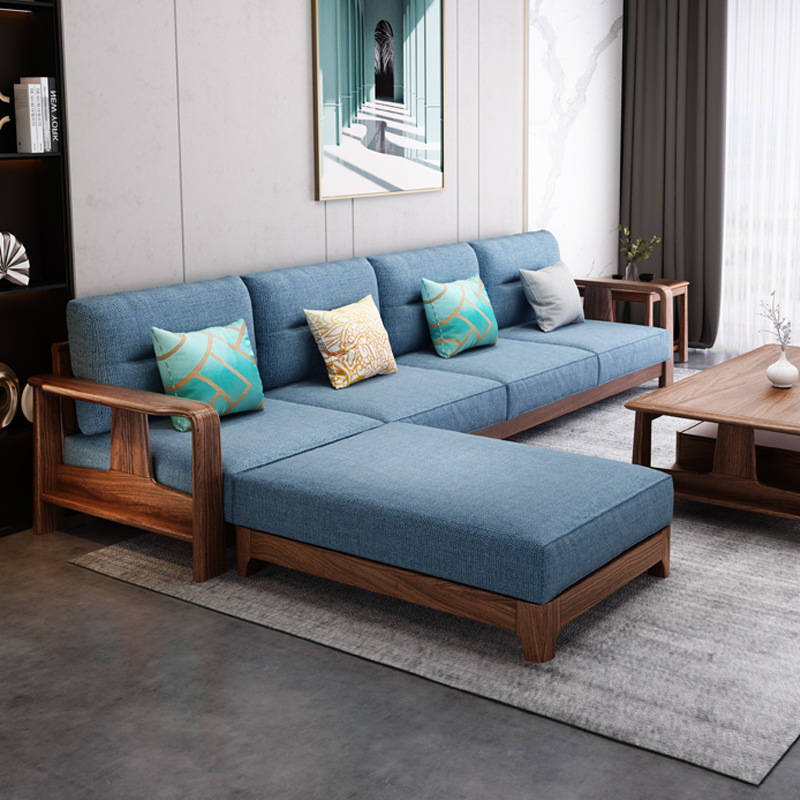 紫金檀木全实木沙发新中式组合贵妃客厅转角家具冬夏两用储物沙发