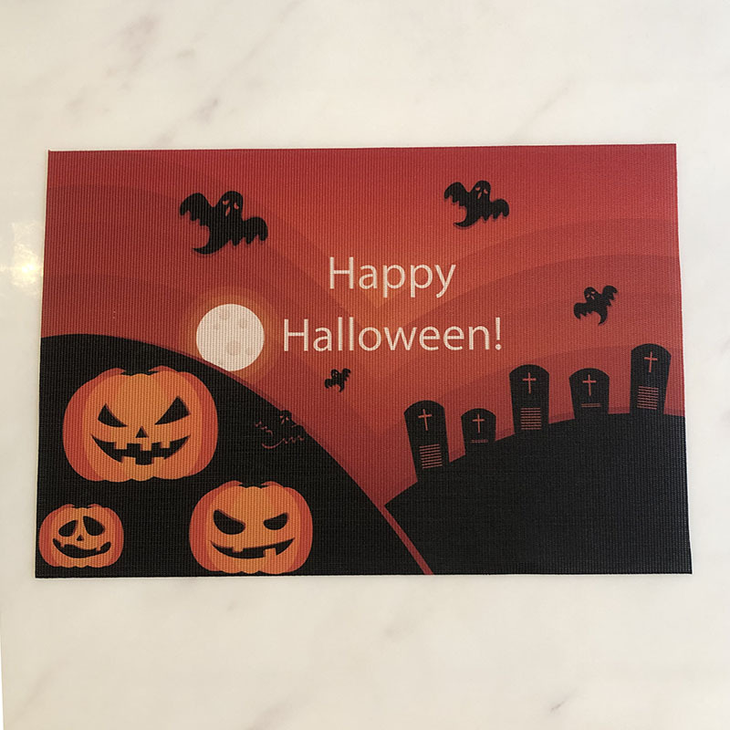 Cross-Border Halloween Decorations Holiday Table Layout Heat Proof Mat PVC Texlin Western-Style Placemat Wansheng Placemat