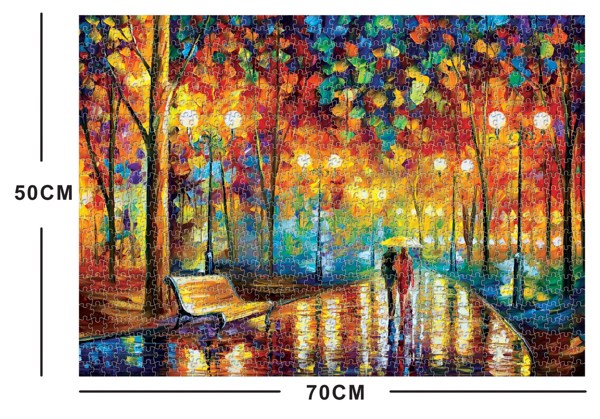 拼图成人1000片跨境亚马逊厂家直销定制雨中漫步太空梵高星空拼图