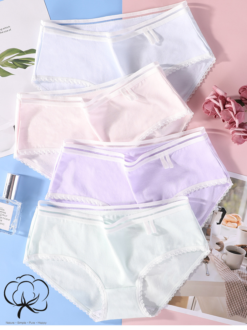 2025初中学生内裤女中腰大码棉质高中生少女内裤胖妹妹短裤头