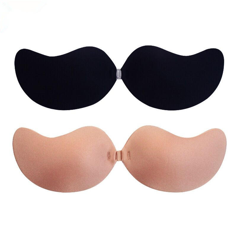 爆款芒果硅胶隐形文胸无肩带防滑透气胸贴前扣聚拢胸罩提拉乳贴