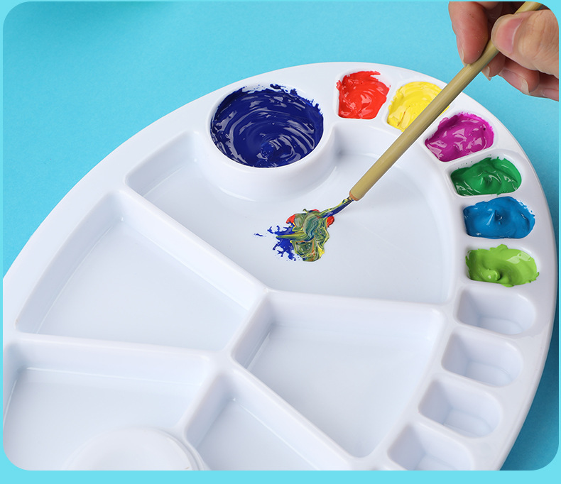 外贸跨境美术调色盘颜料盘 绘画调色盘儿童调色盘 梅花形调色盘