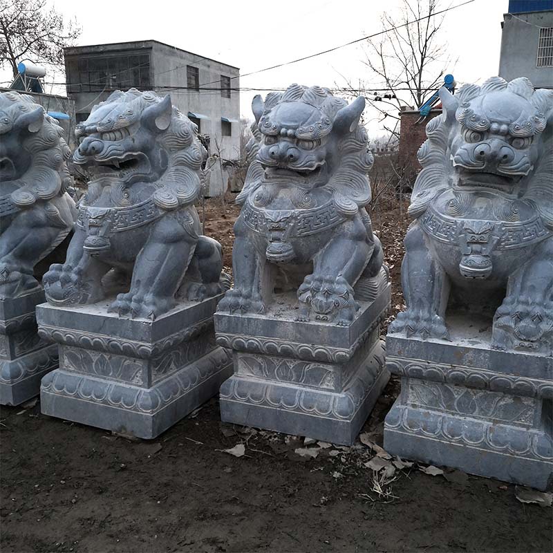 现货青石石狮子一对 招财石雕狮子 看门汉青石石狮子摆件石雕狮子