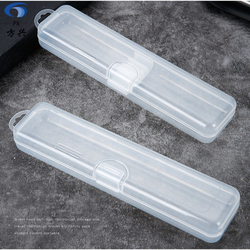 Transparent Flip Portable Tableware Box Makeup Brush Internet Celebrity Spoon Fork Storage Box with Hook Children Toothbrush Case Straw Box