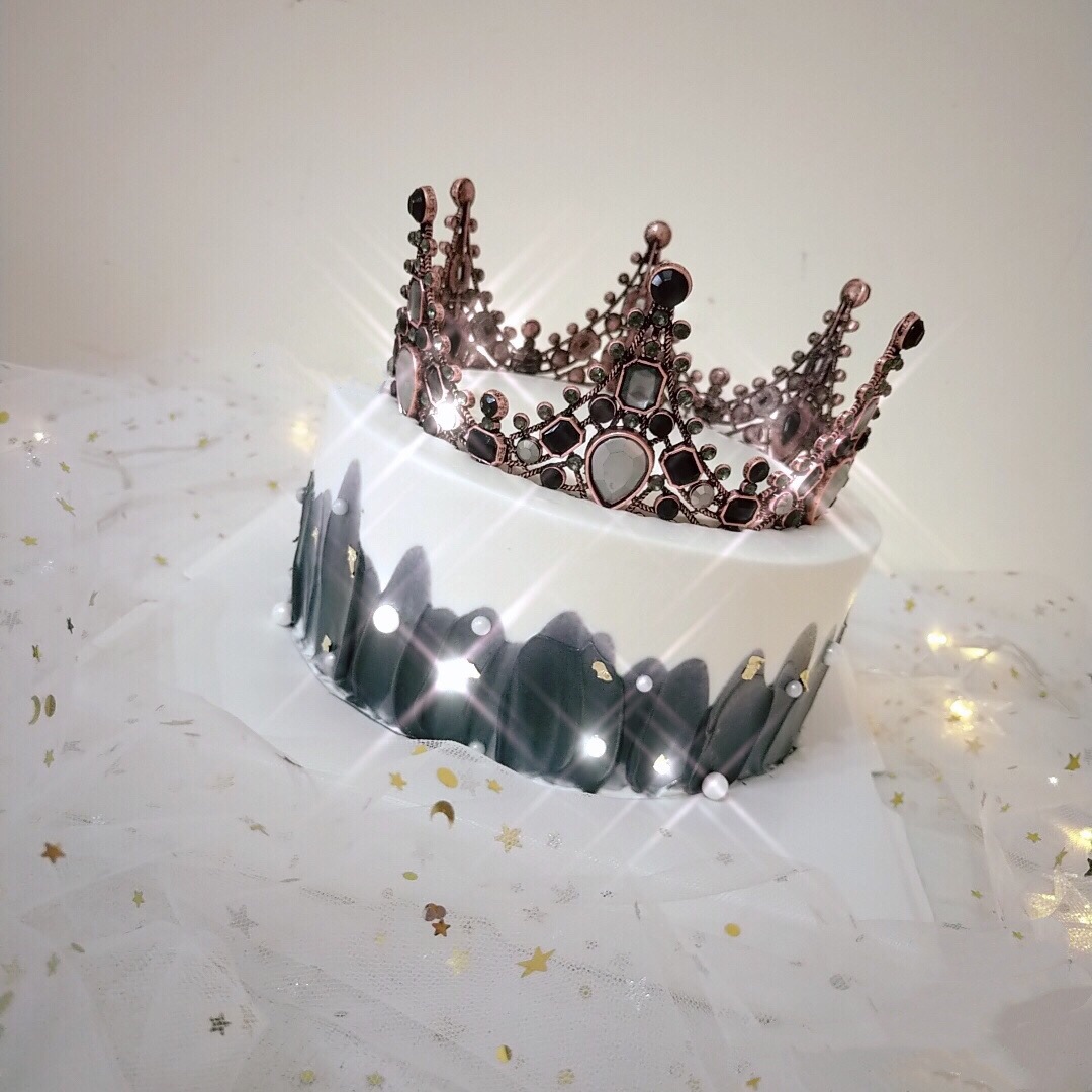 复古巴洛克皇冠蛋糕摆件烘焙装饰插件生日派对鲜花配饰女王冠多钻
