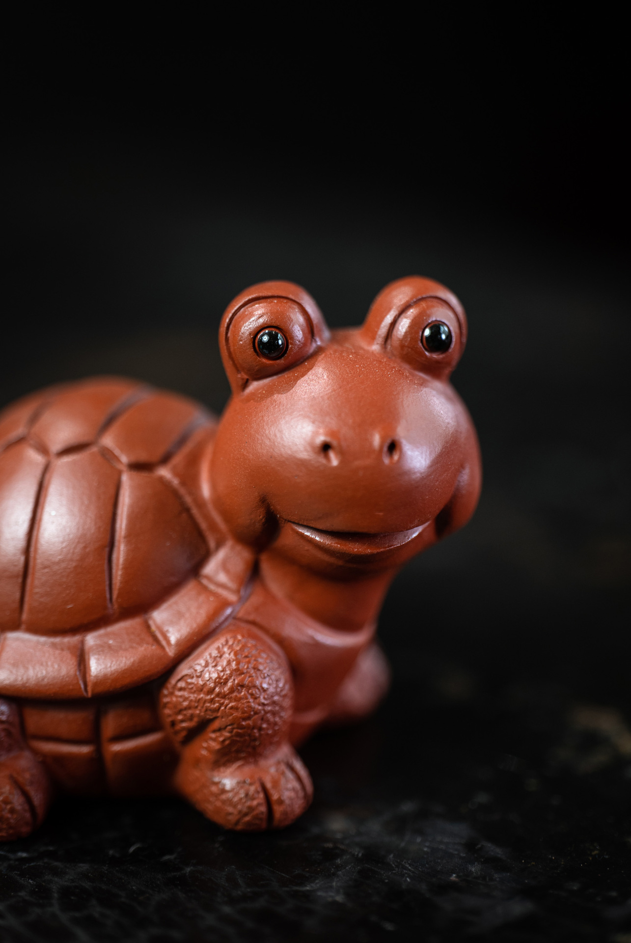 宜兴紫砂茶宠龟朱泥小萌龟创意雕塑茶具配件摆件工艺品批发