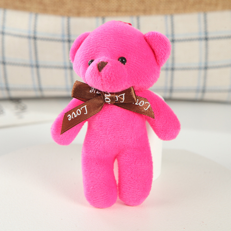 Siamese Bear Pendant Teddy Bear Big Head Bear Bow Tie Bear Keychain Doll Bouquet Plush Toy Factory Wholesale