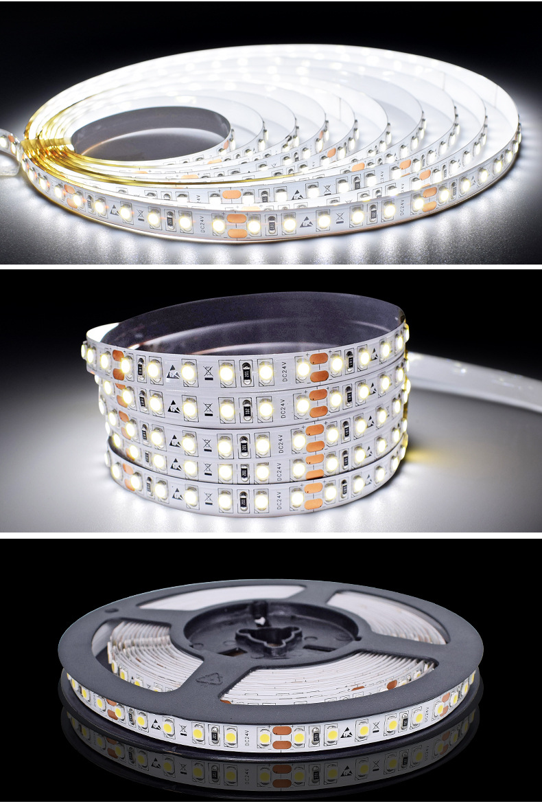 高亮度单色3528灯带120灯橱窗展示柜灯带扶梯氛围灯浴室镜软灯带