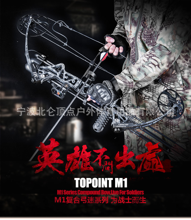 顶点m1复合反曲弓箭直拉滑轮弓射箭器材娱乐竞技射鱼弓,裸弓