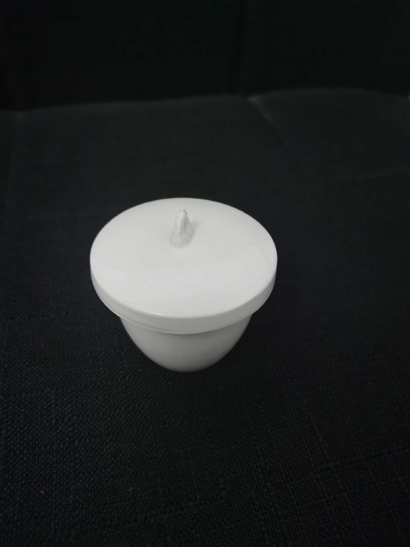 陶瓷坩锅 带盖瓷中锅 50ml 70ml 化学实验用 教学仪器