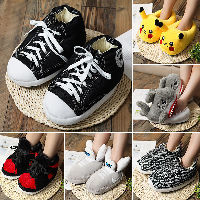 抖音爆款网红胖胖鞋椰子回到未来满天星棉鞋恶搞情侣保暖家居拖鞋