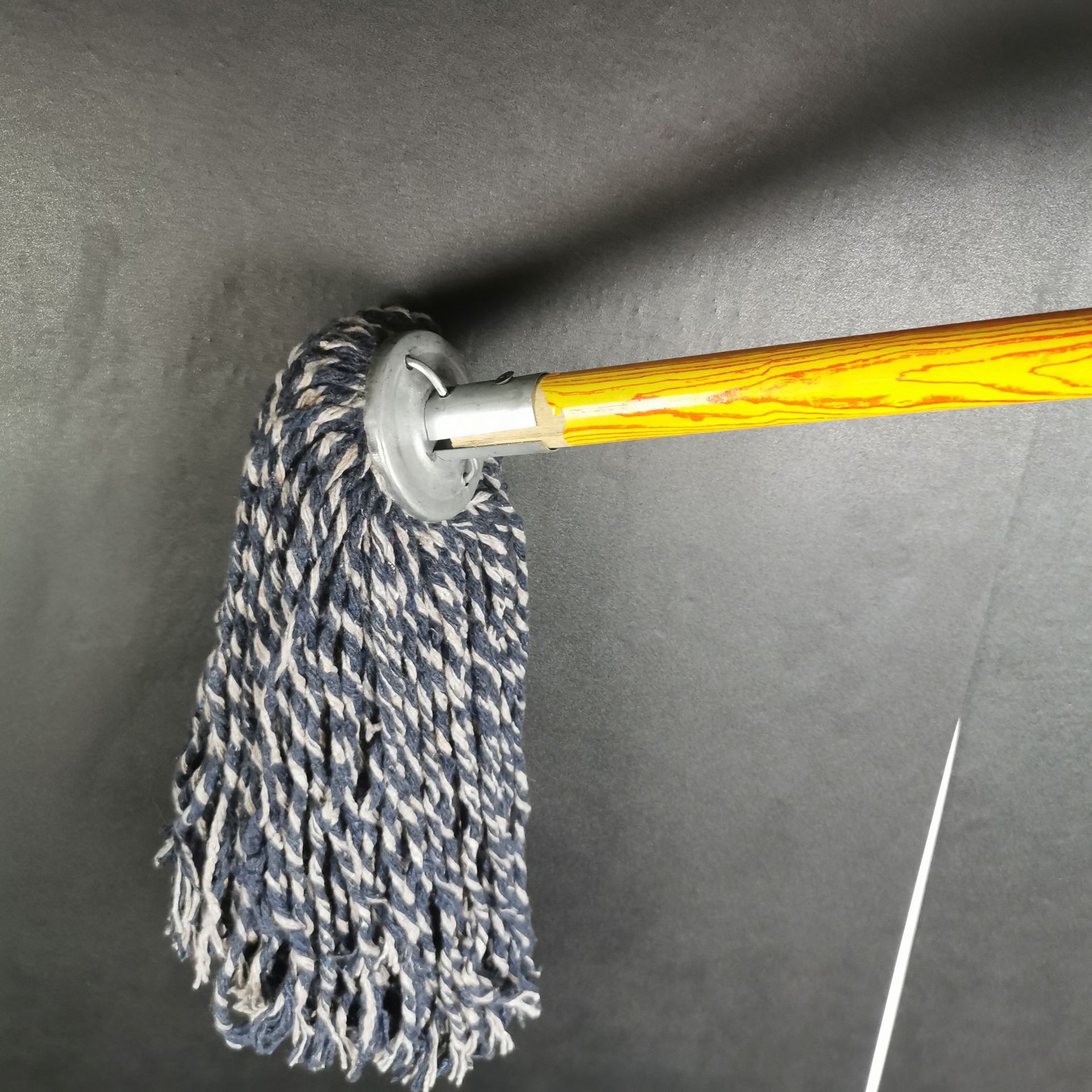 木柄圆头墩布拖把家用老式棉线棉布拖把木头钢丝扎拧棉拖把