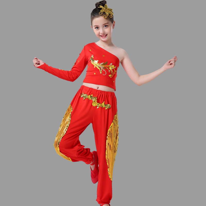 儿童古典舞演出服中国风少年志舞蹈服装女童民族少儿扇子舞表演服