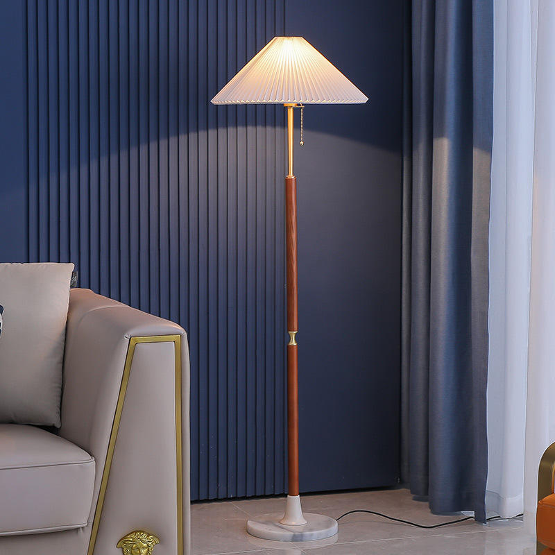北欧落地灯客厅ins风百褶美式复古轻奢卧室书房立式网红落地台灯