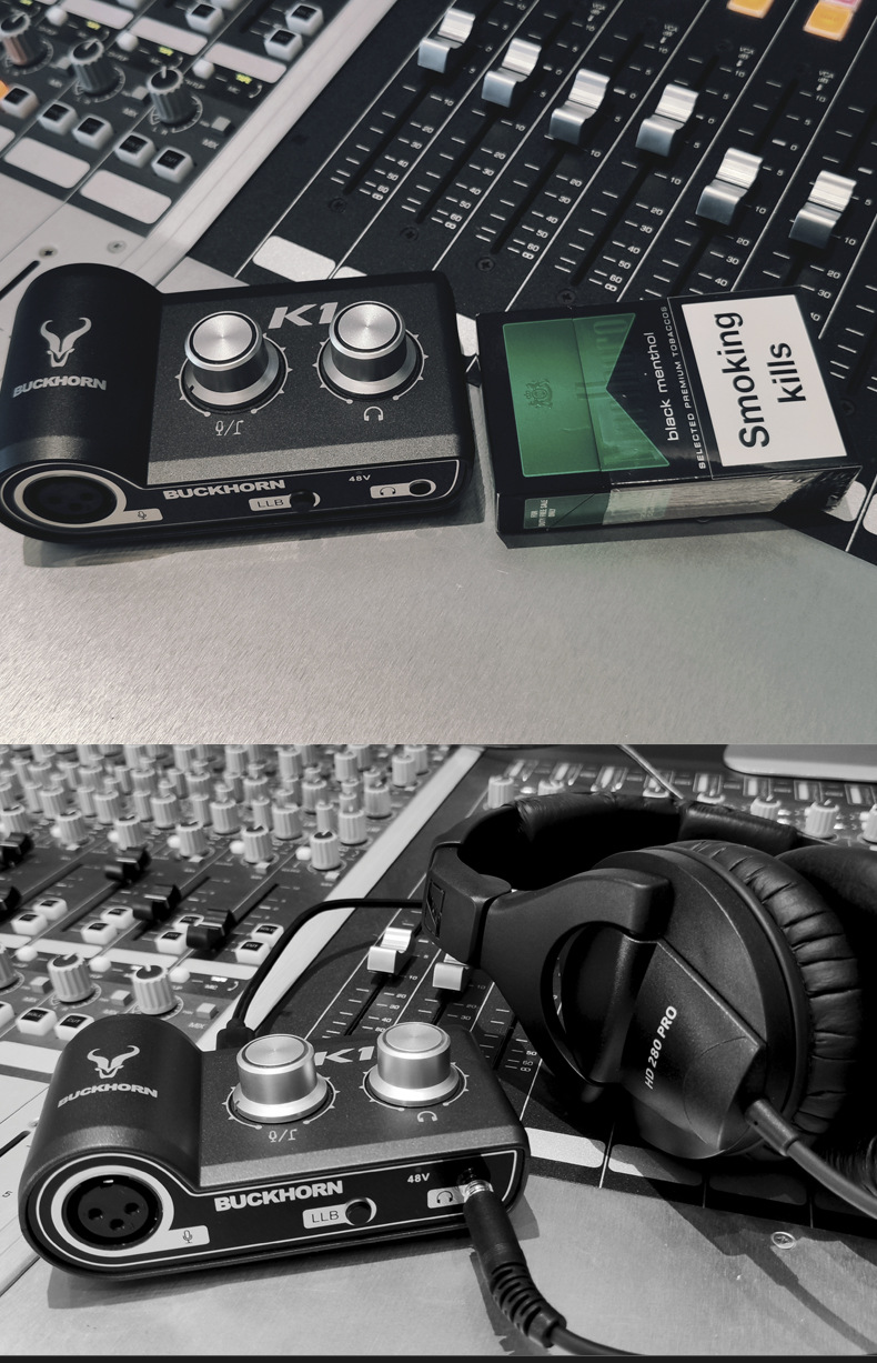 buckhorn跳羚k1声卡usb外置声卡手机电脑网红主播录音直播k歌专用