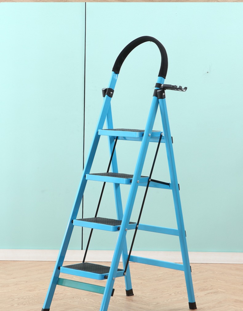 工厂直销梯子家用折叠伸缩楼梯四步五步扶梯爬梯室内多功能伸缩加