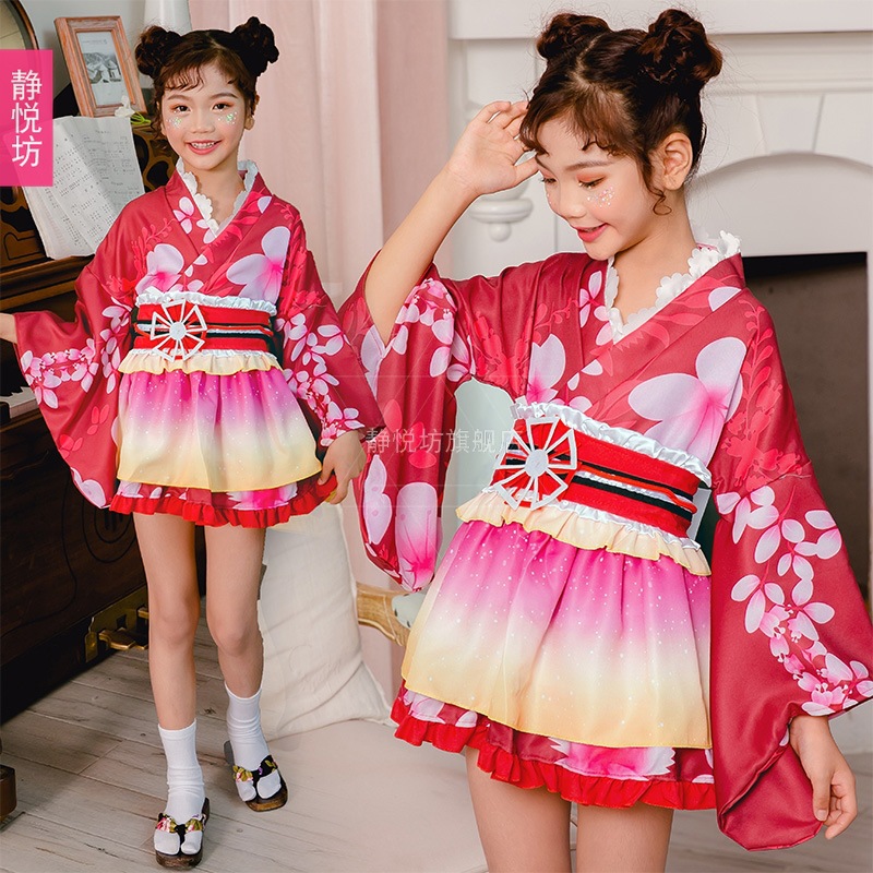 万圣节服装童装和服女童浴衣套装日式和服女童春季夏季日系夏日祭