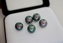 晶生金饰珍珠严选11-12mm优化色孔雀绿有核淡水珍珠批发