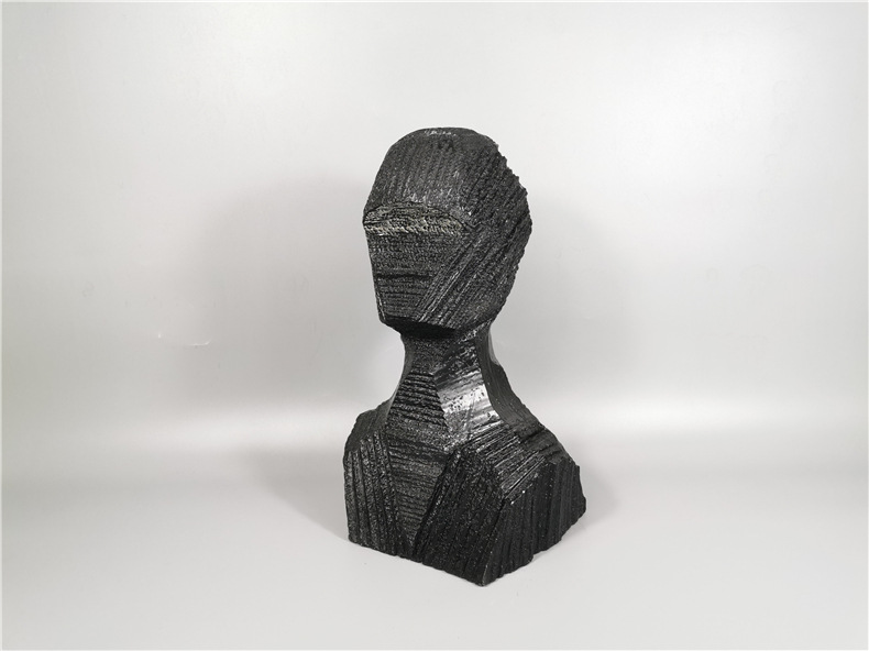 后现代简约艺术品抽象刻纹人像雕塑仰望者家居摆件样板房软装饰品