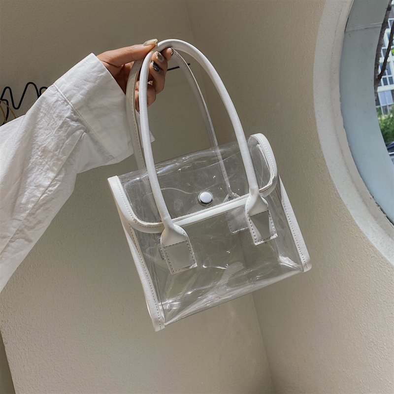 2020 Summer Transparent New Portable Gel Bag Ins Korean Summer Little Fresh Beach Bag Women's Bag