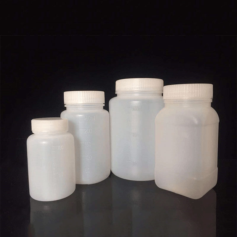 500ml100毫升塑料大口瓶白色加厚pe样品瓶试剂瓶包装瓶带刻度内盖