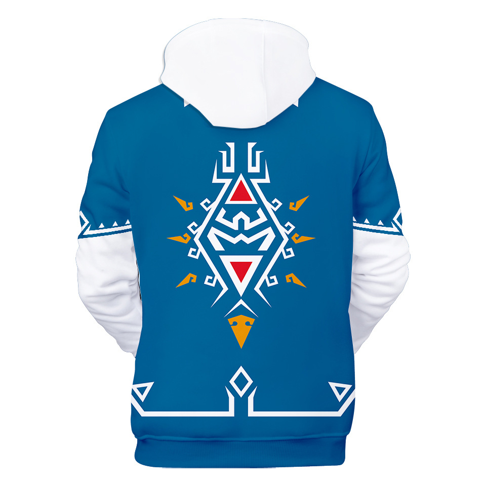 跨境 塞尔达传说角色服 新款休闲潮流通用3d印花连帽卫衣
