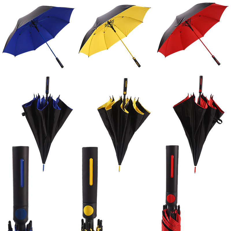 Plain Color Covered Edge Self-Opening Umbrella Vinyl Color Fiber Rain Umbrella Flexible Wind-Resistant 8-Bone Sun Shade Rain Cover Multiple Multi-Color Optional