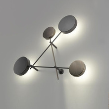 北欧客厅壁灯黑色后现代简约创意个性圆形过道墙灯卧室设计师灯具