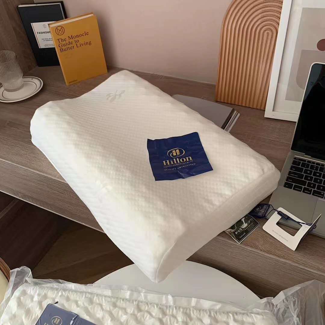厂家直销希尔顿天然乳胶枕微商爆款记忆枕芯护颈保健团购一件秒发