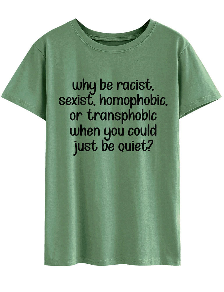 why be racist, 2020新款跨境爆款亚马逊欧美男女装棉短袖印花t恤