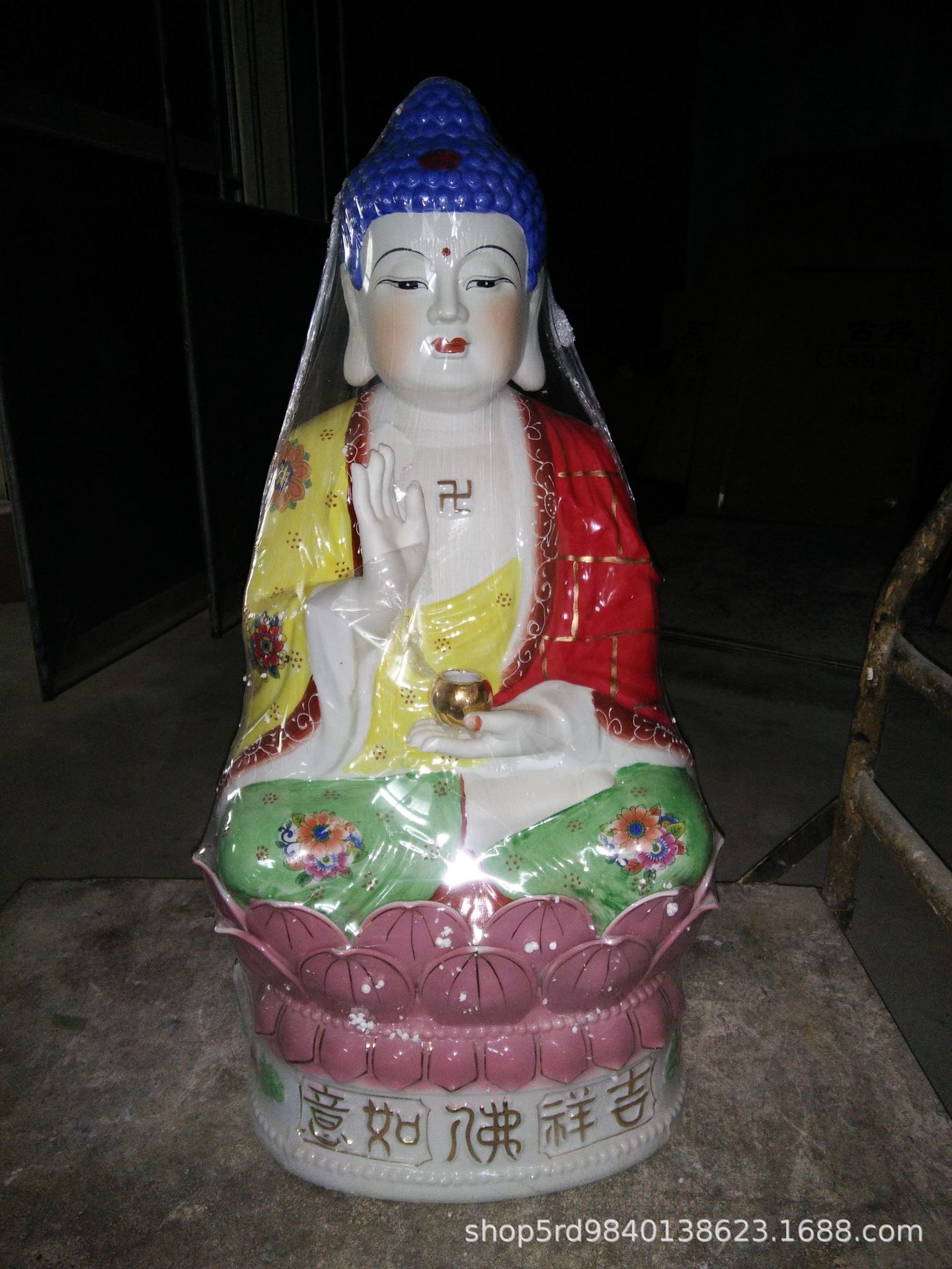 厂家批发陶瓷释迦牟尼如来坐佛像 西方三宝佛神像家居摆件