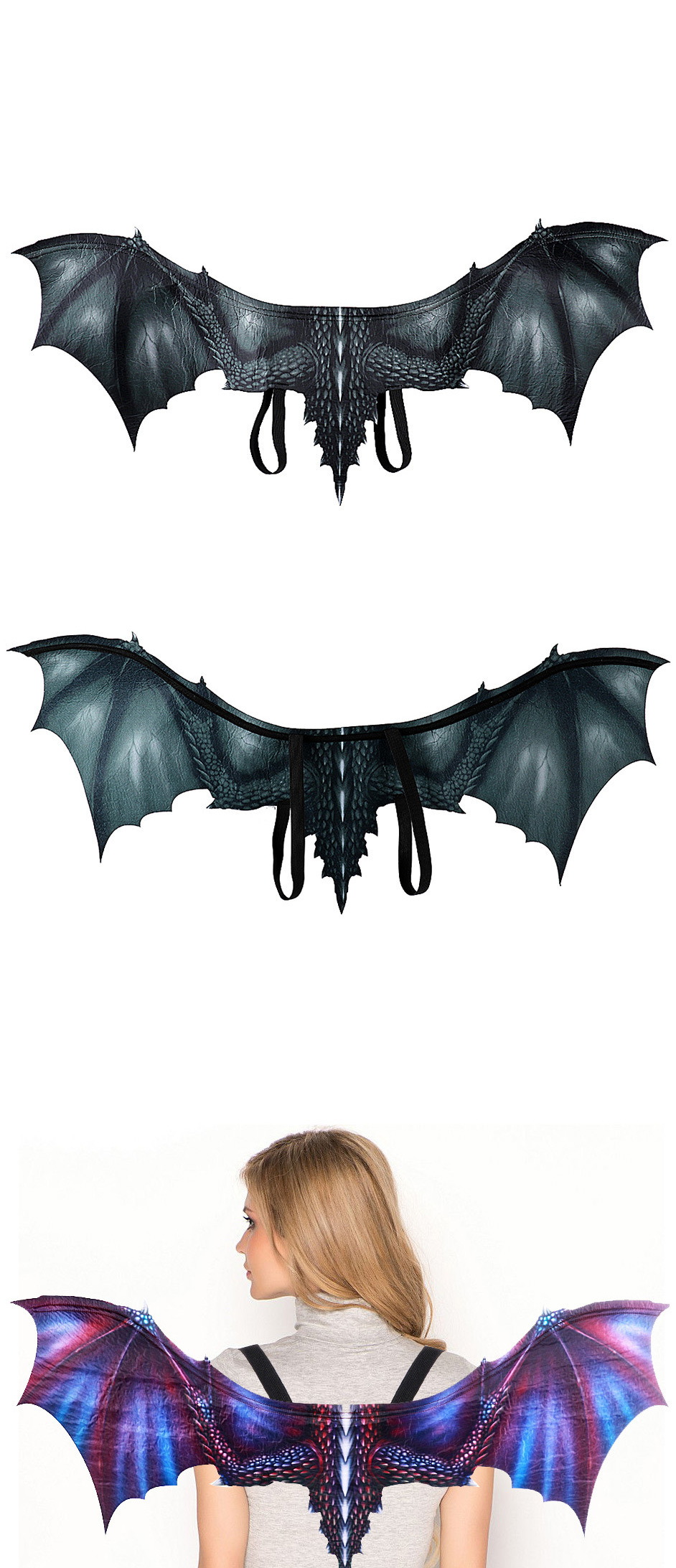 外贸跨境热销万圣节狂欢节成人装饰无纺布龙翅膀cosplay翅膀道具