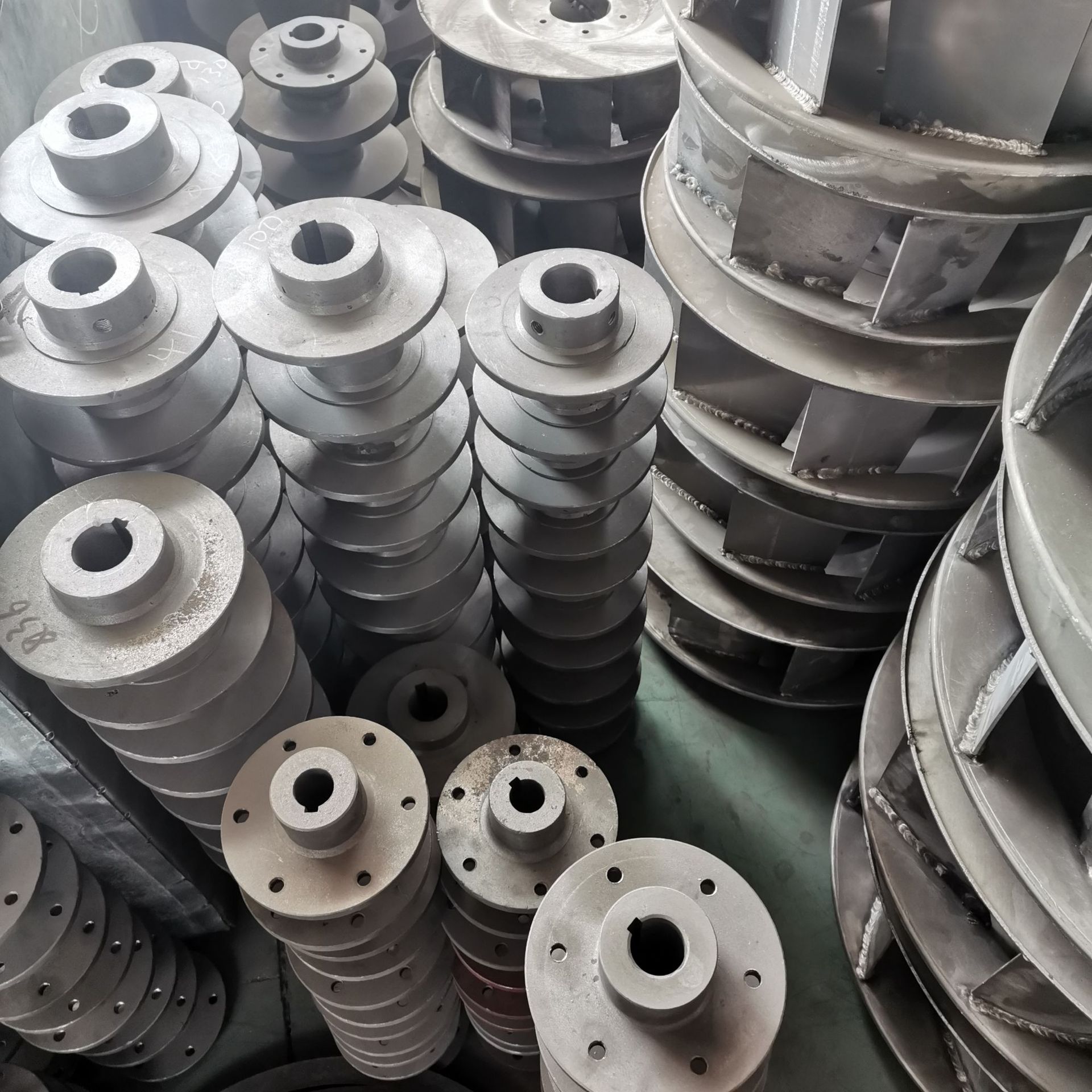 定制 铝合金轮盘轮毂叶轮 高速空心风机叶轮 4-72模压铝合金叶轮