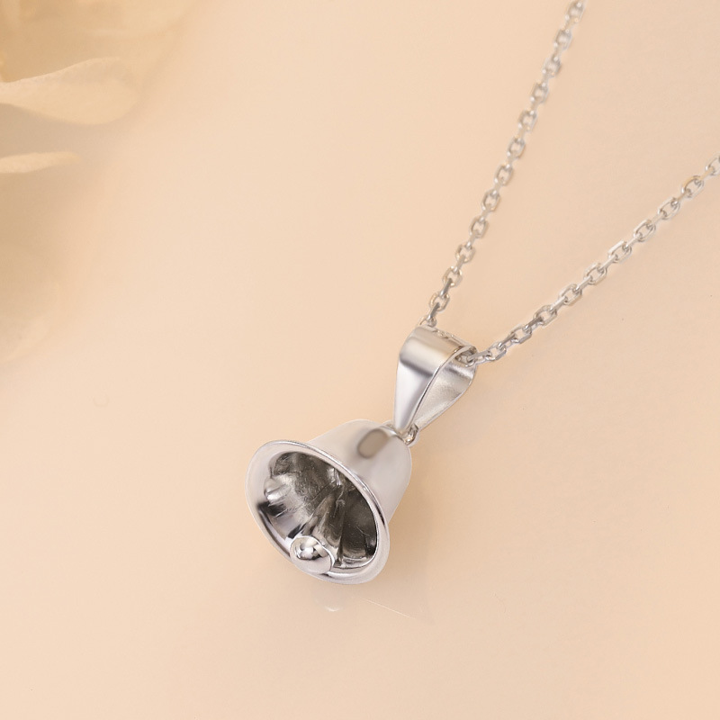 s925纯银铃铛项链女韩版时尚风铃锁骨简约气质创意礼物圣诞节饰品