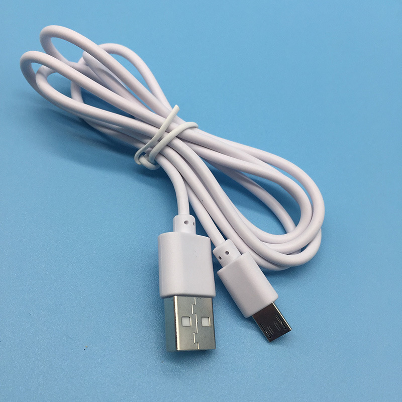 安卓数据线加长头8mm 环保白色v8加长头充电线 microusb充电线1米