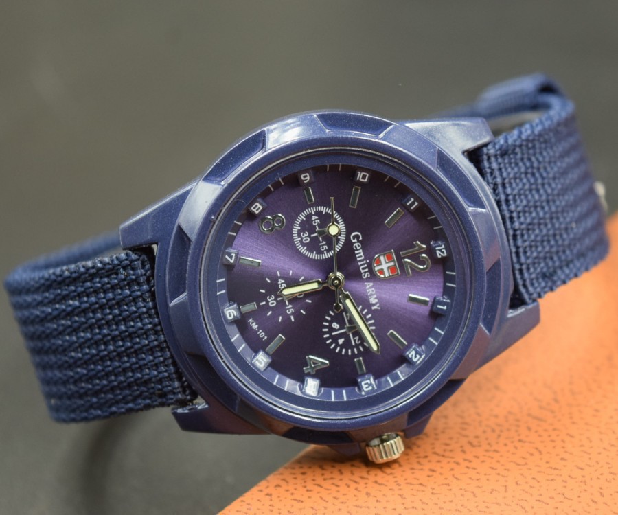 速卖通热销爆款瑞士时尚军表海陆空时尚编织帆布表带休闲运动手表