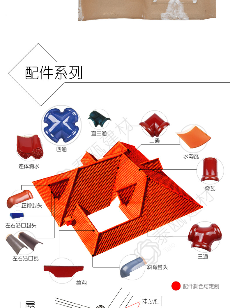 西瓦260*260 s瓦 欧式别墅新农村 围墙琉璃瓦 屋顶隔热仿古红瓦片