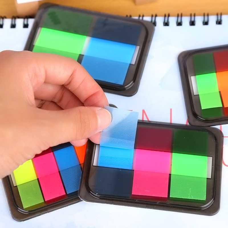 创意抽取式可撕荧光便签纸便利贴 n次贴记事标签条便签本韩国文具