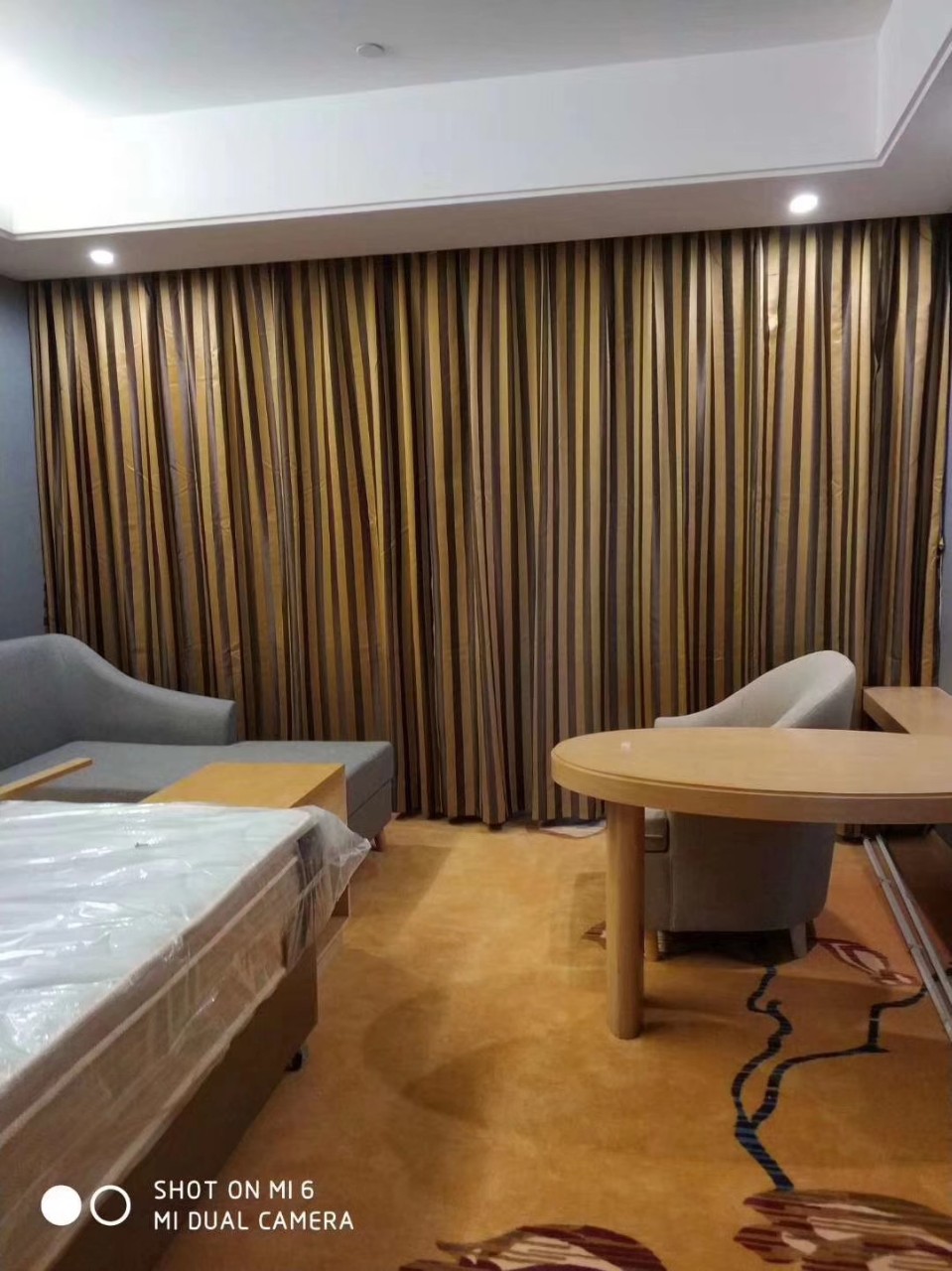 维也纳酒店窗帘条纹工程窗帘布料成品定制可做防火防水阻燃布厂家