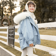 女童冬季棉衣2021新款韩版加绒加厚冬装儿童棉服中大童派克服棉袄