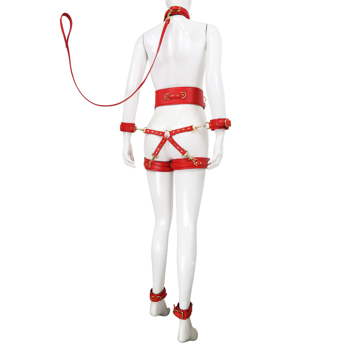 情趣成人夫妻玩具颈套绑手绑脚皮革调情腰带十字架玩具