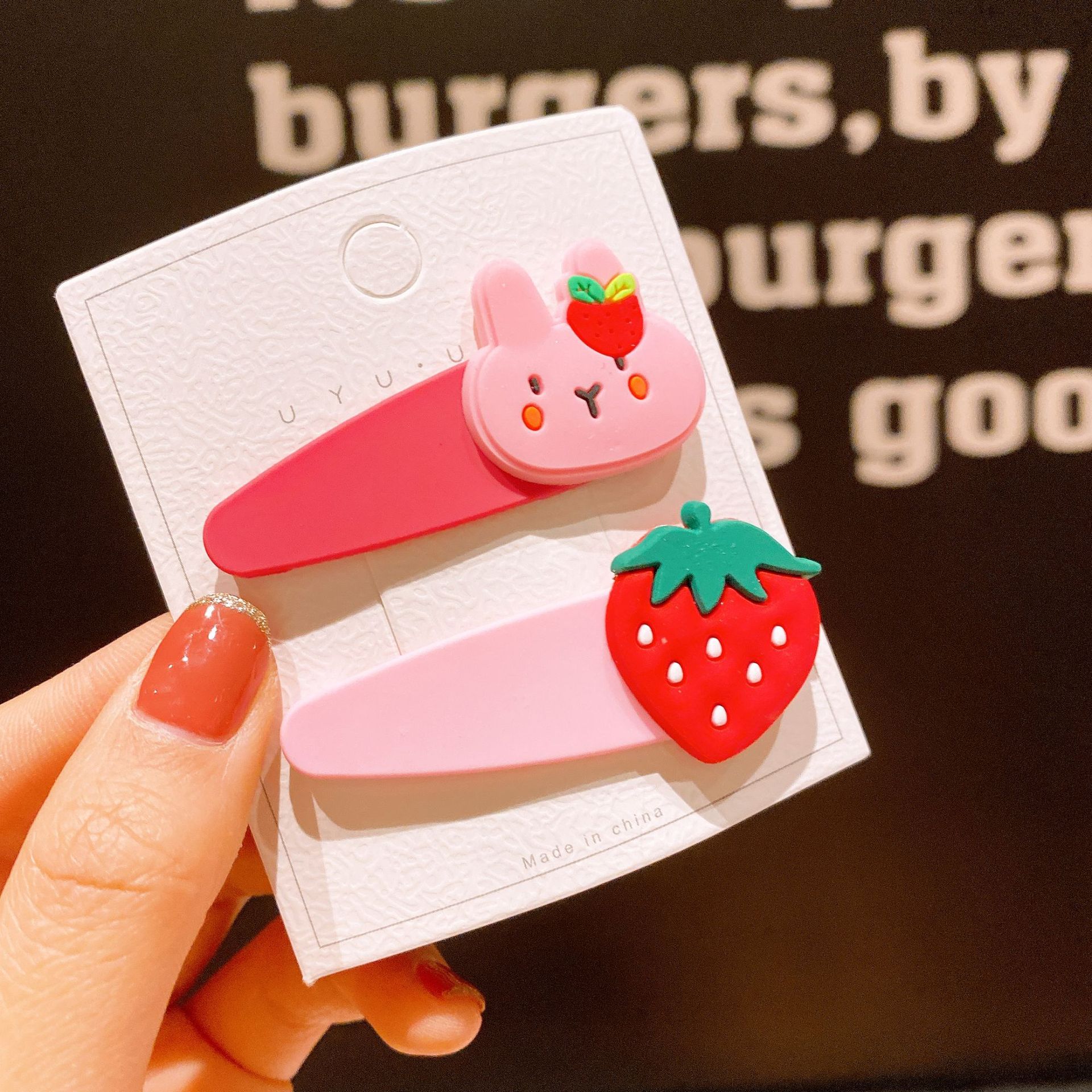 韩国ins网红可爱少女宝宝软陶发夹水果bb夹卡通刘海儿童卖萌发饰