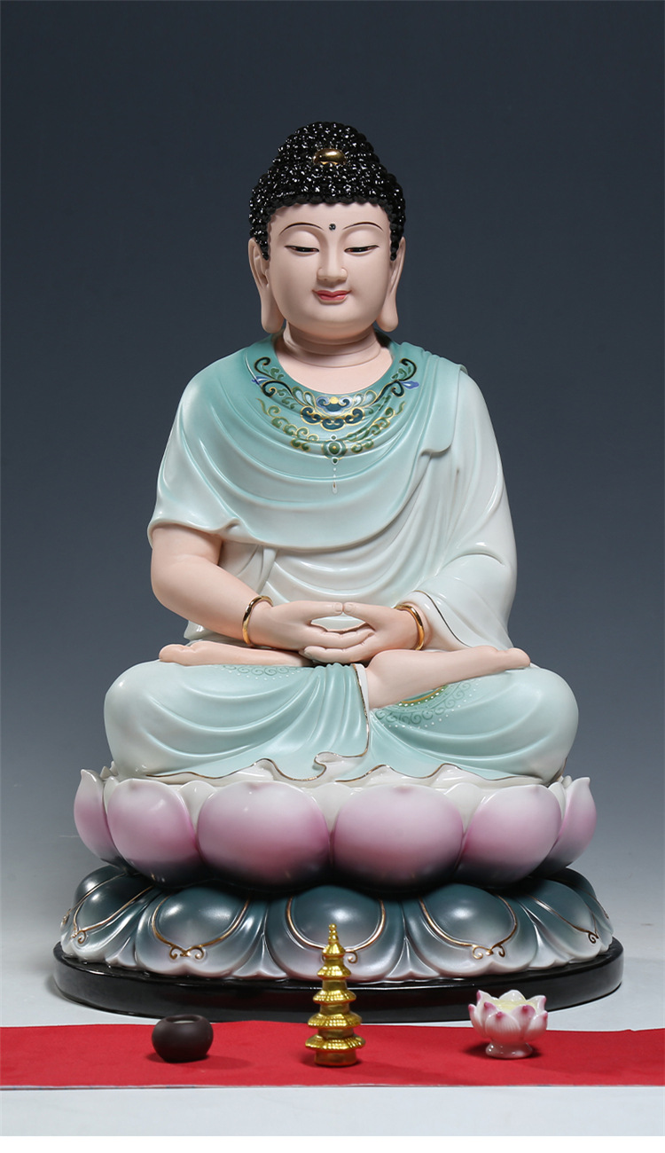 上美多尺寸祥和五圣如来佛像佛祖阿弥陀佛药师佛家用供奉居家摆件