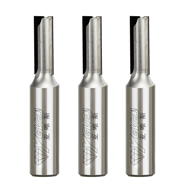 亚唯斯金刚石直刀pcd铣刀数控开料刀雕刻机木工刀具开槽双刃直刀