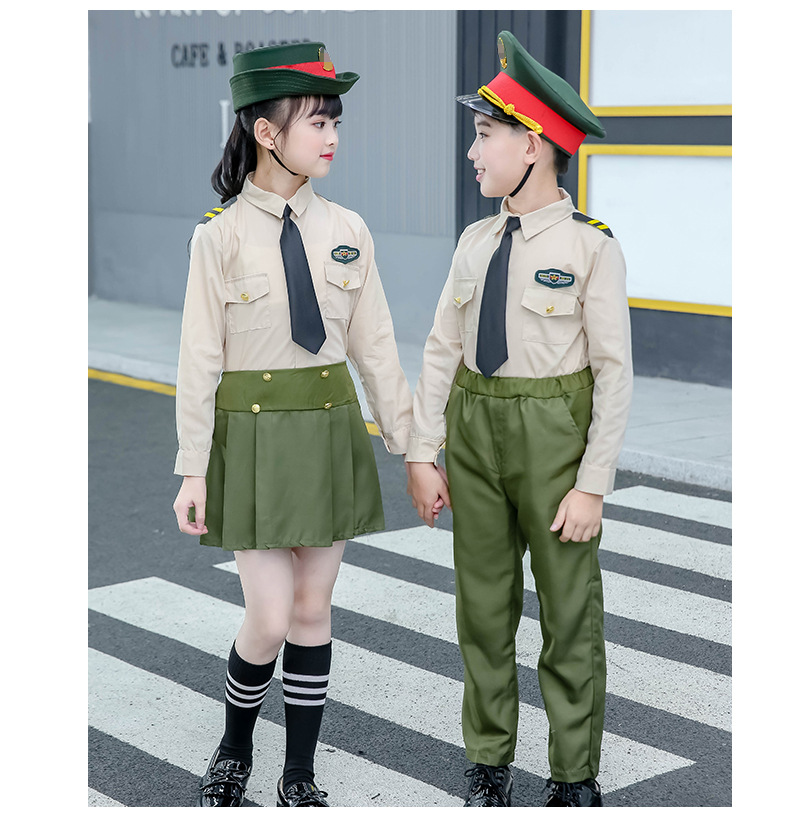 儿童军装学生海陆军拓展特种兵表演服少儿警察服装男女童军人套装
