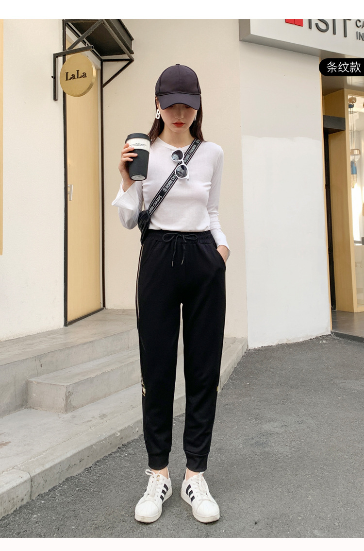 束脚裤女秋冬2020新款运动裤女高腰宽松休闲裤韩版长裤可一件代发